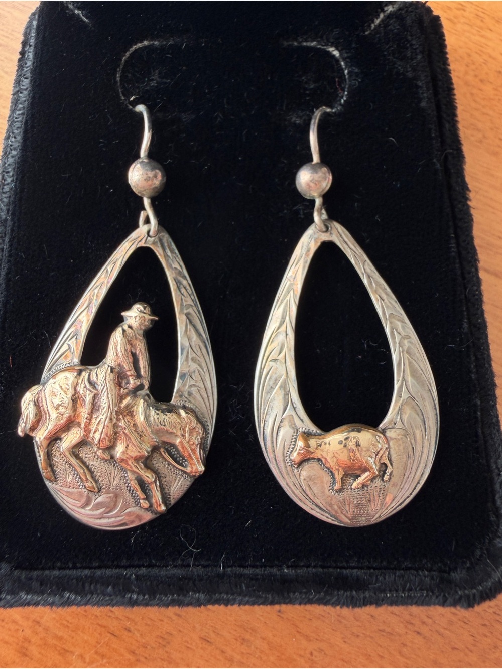 VOGT Western Gold & Silver Dangle Earrings